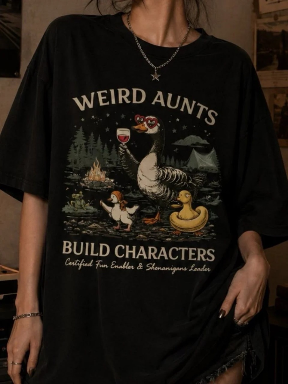 Black Weird Aunts Build Characters Graphic Tee